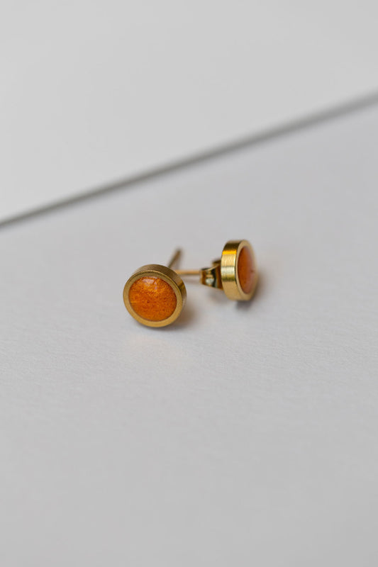 Olivia - gold plated earrings in Clementine