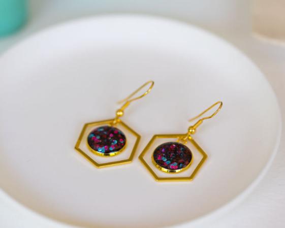 Poppy Drop Earrings in Midnight